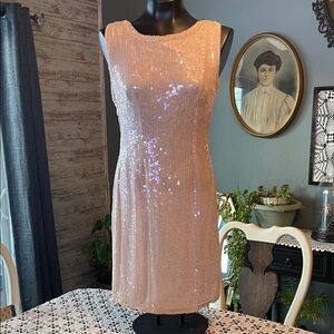 Sparkling Sequin Mini Dress in Light Pink
